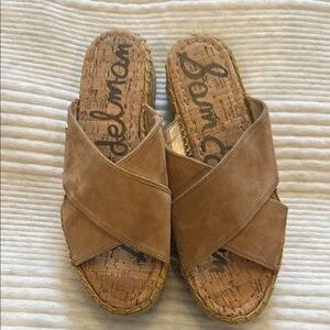 Sam Edelman Brown Espadrille Slides